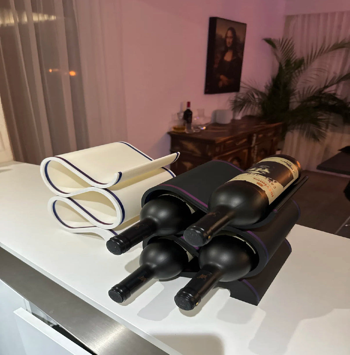 Curved Wine Bottle Holder - (Liquor Not Included)