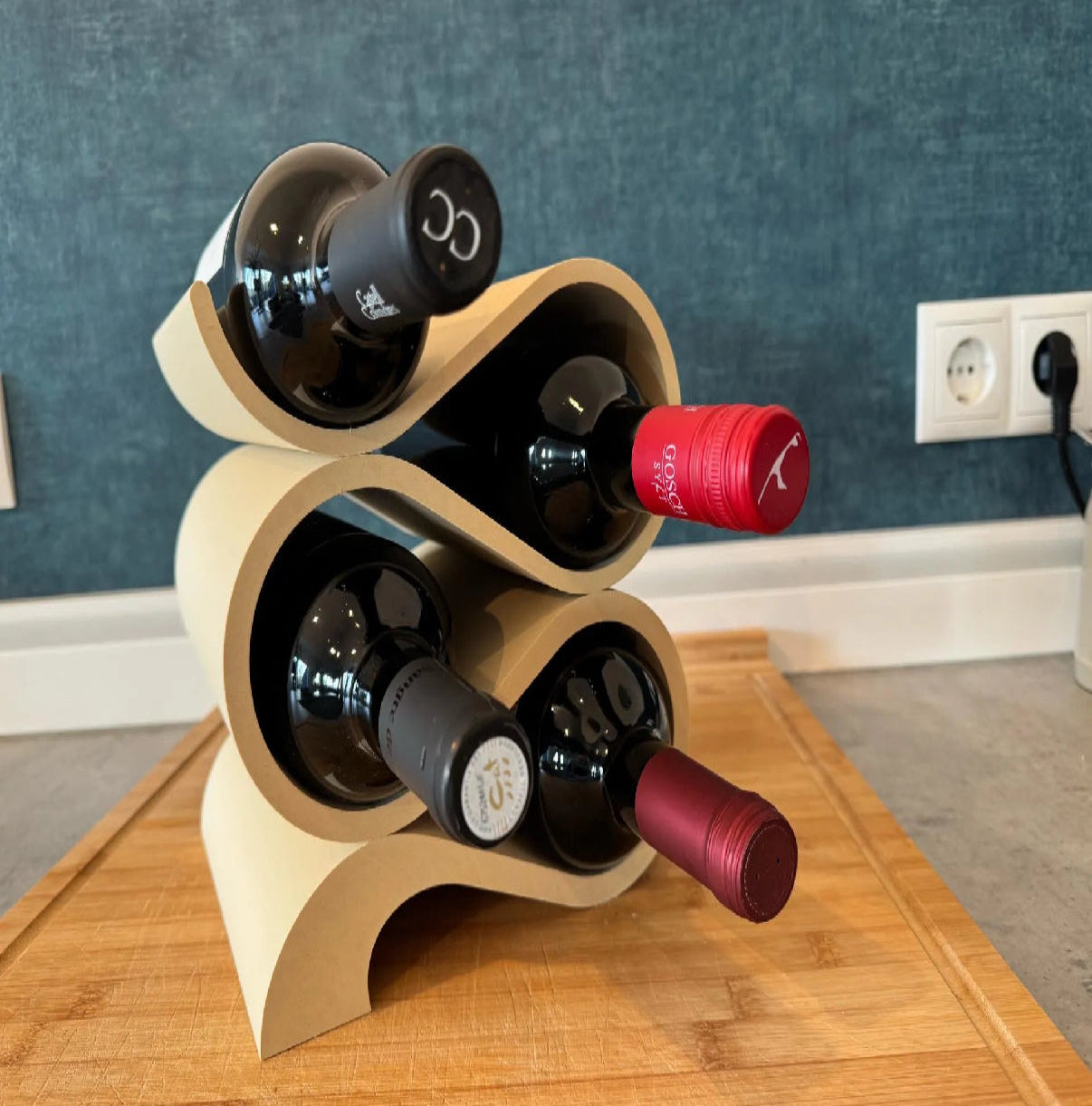 Curved Wine Bottle Holder - (Liquor Not Included)