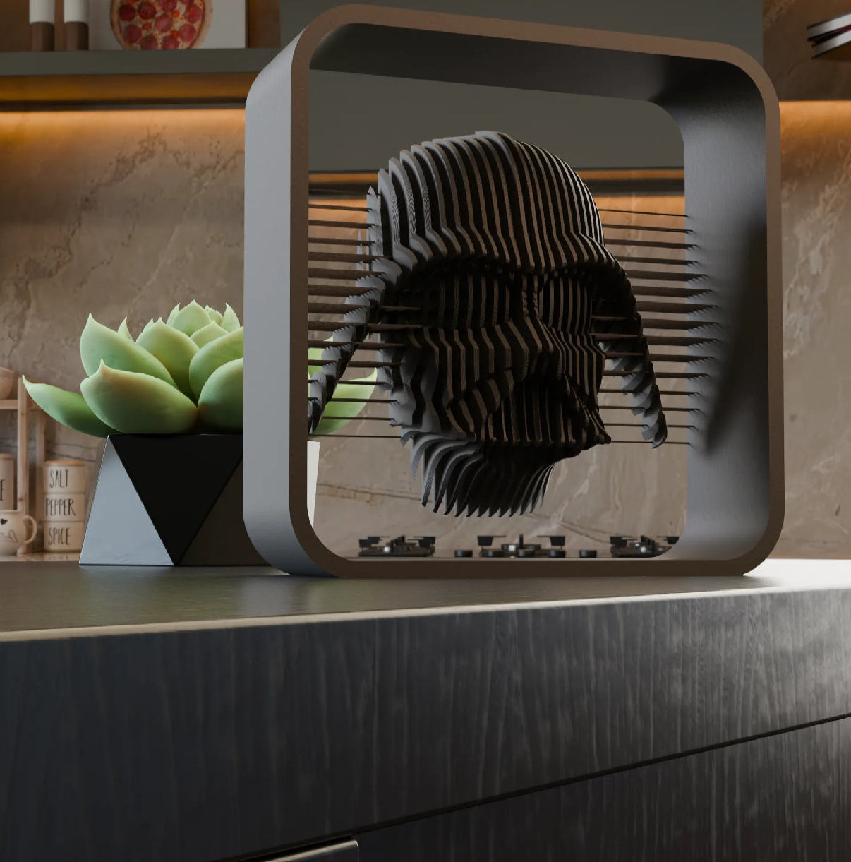 Suspended Layered Darth Vader Inspired Figurine