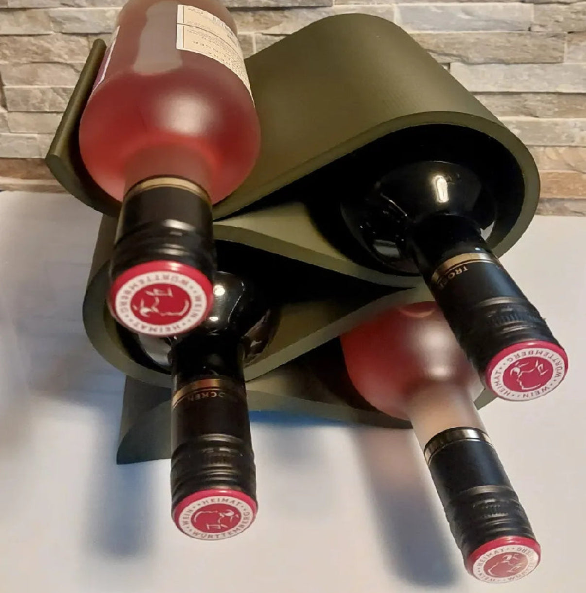 Curved Wine Bottle Holder - (Liquor Not Included)