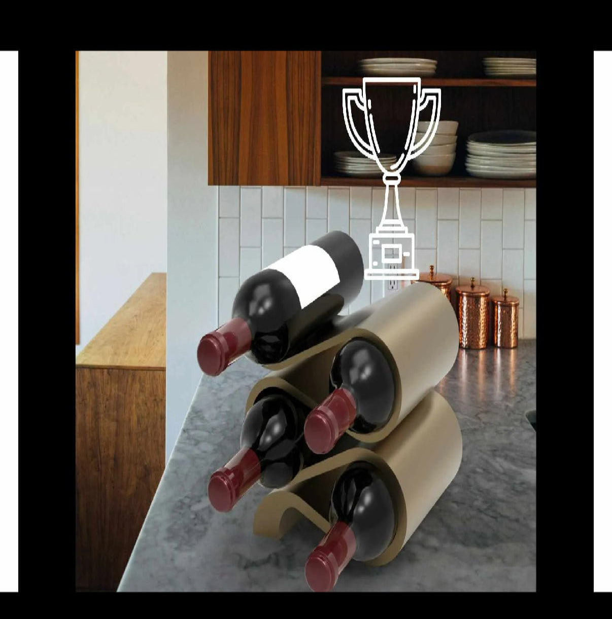 Curved Wine Bottle Holder - (Liquor Not Included)