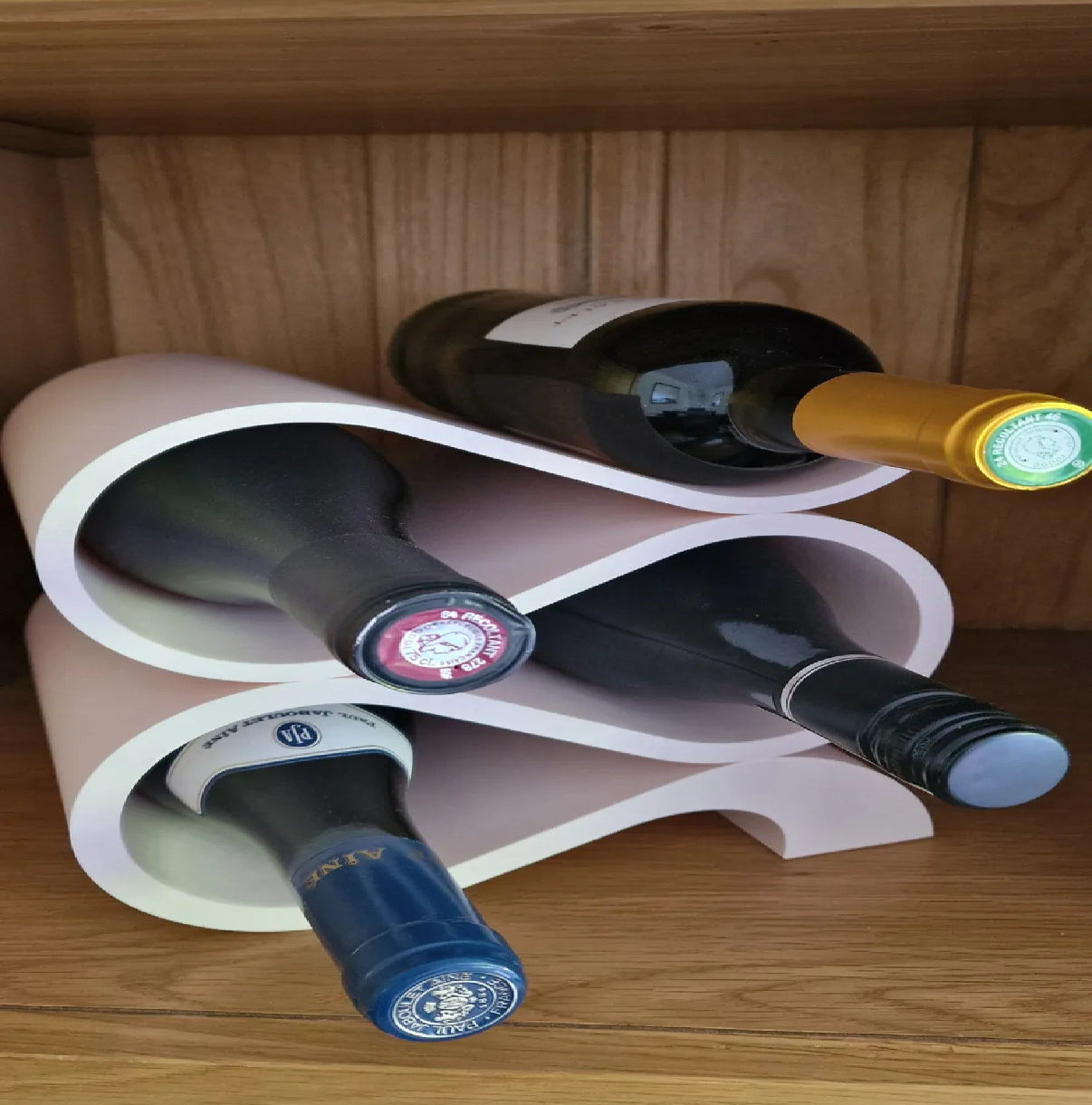 Curved Wine Bottle Holder - (Liquor Not Included)