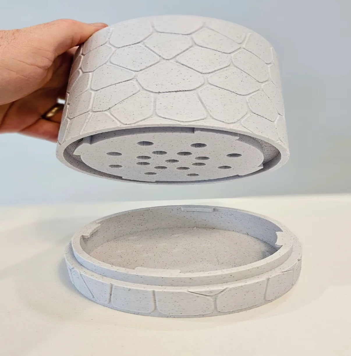 Pebble Planter with Hidden Drip Tray