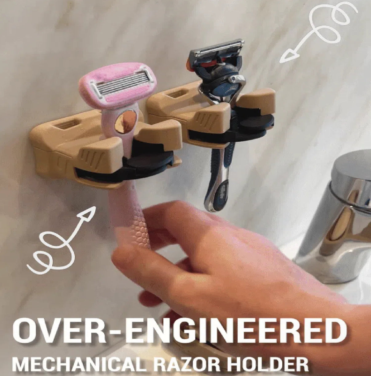 Mechanical Razor &amp; Shaver Holder – Fidget Design (Set of 2)