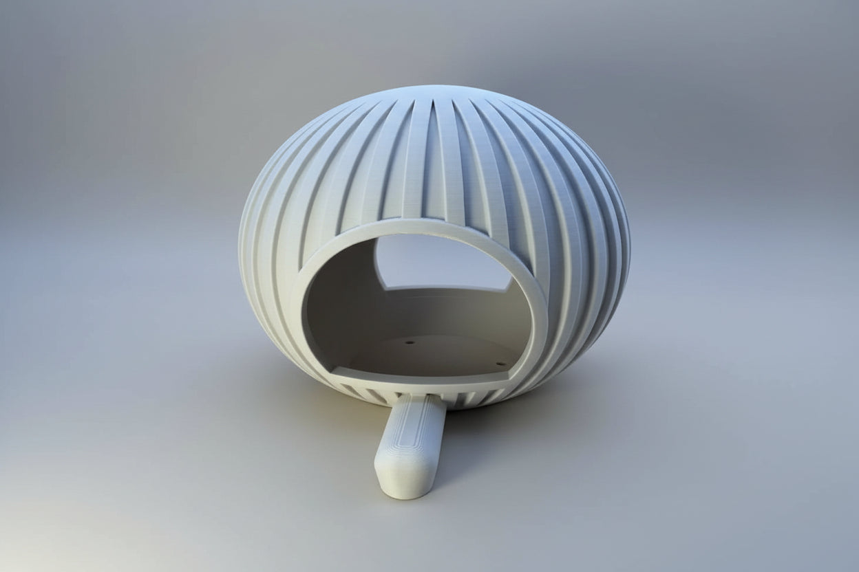 Ribbed Sphere Hanging Bird Feeder