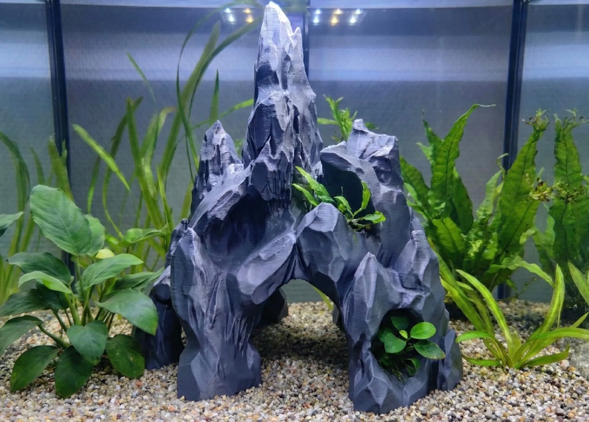 Aquarium Terrarium Tall Mountain Cave Hiding Spot