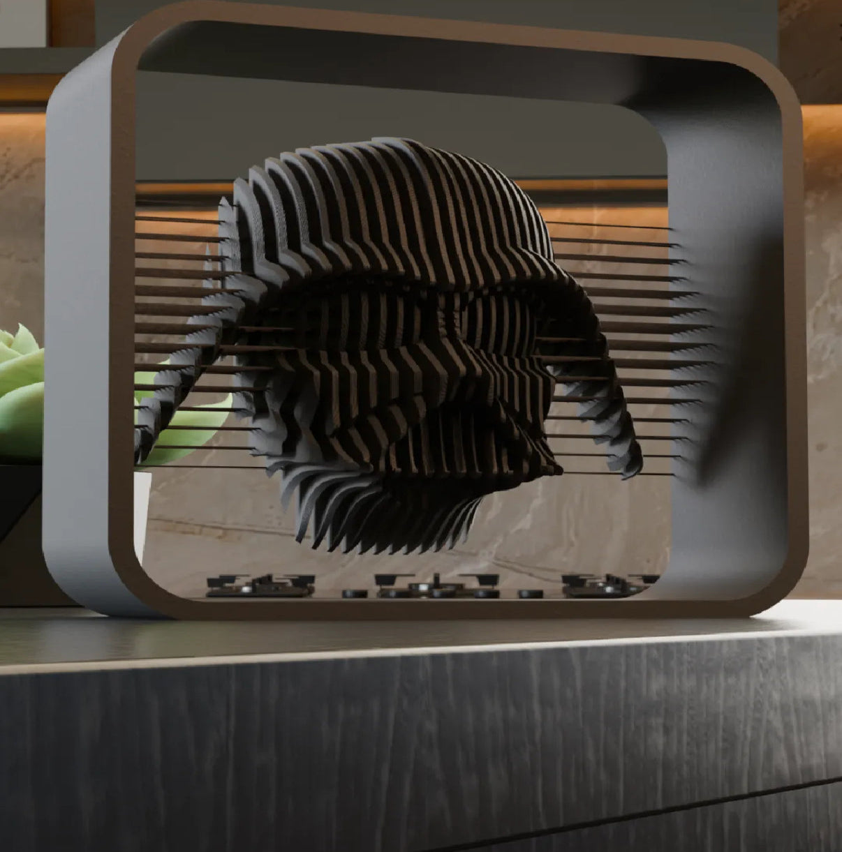 Suspended Layered Darth Vader Inspired Figurine