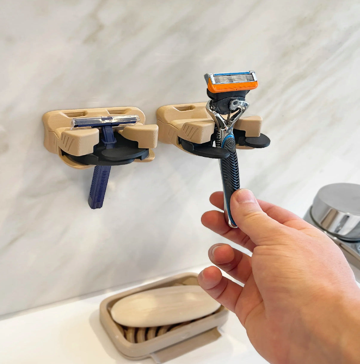 Mechanical Razor &amp; Shaver Holder – Fidget Design (Set of 2)